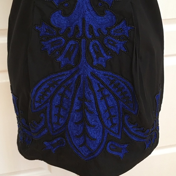 French Connection LBD with Blue Embroidery - Picture 5 of 12